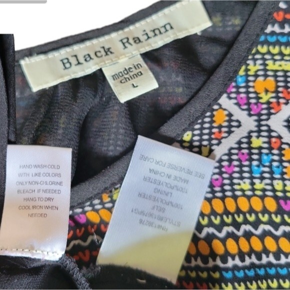 Black Rainn Rainbow Print Tank Top - L - Picture 7 of 10